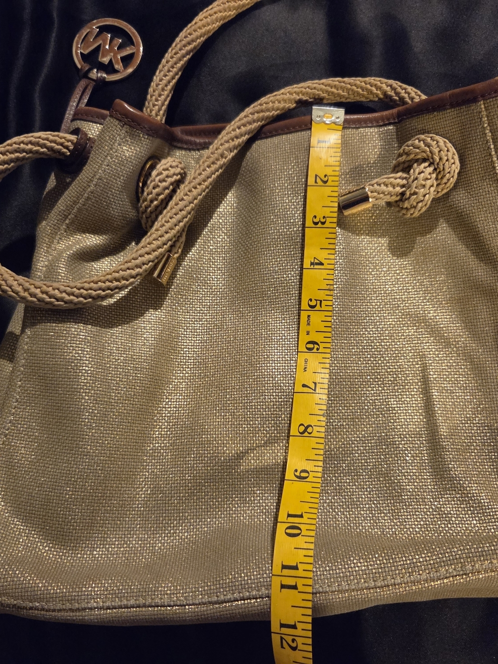 Michael Kors Gold Rope-Handle Tote Bag - Picture 12 of 13
